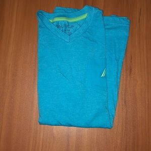 Nautica light blue / green logo Dress T-Shirt
